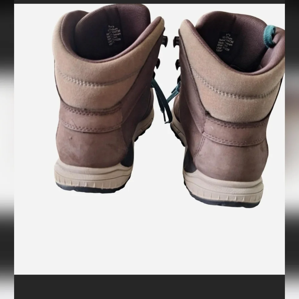 L.L. Bean Men's Leather Brown Hiking Shoes with Teal Laces